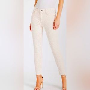 Current Elliott High Waist Stiletto Rose Leopard Jeans Size 30 NWT